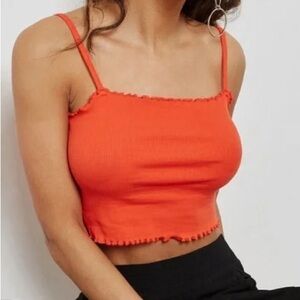 Topshop Orange Crop Top
